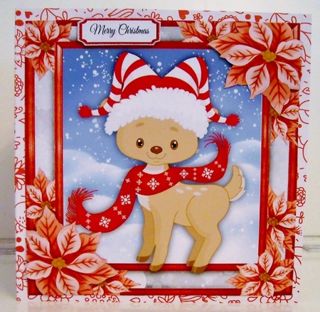 Adorable Reindeer With Scarf 8x8  by Pam Stubley