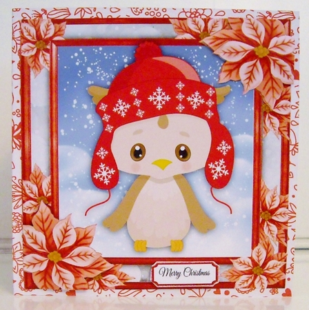 Adorable Owl With Winter Hat 8x8  by Pam Stubley