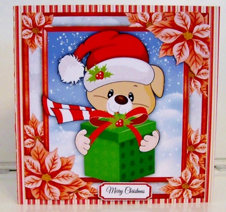 Adorable Teddy Bear With Present 8x8  by Pam Stubley