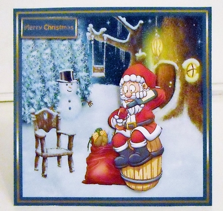 Santa having a quiet drink by Pam Stubley