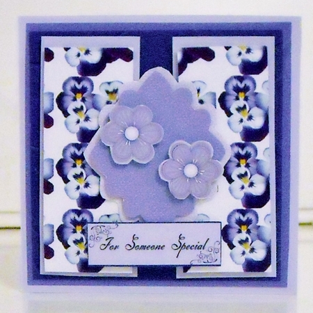 Purple Pansies Double Rectangle Kit by Pam Stubley
