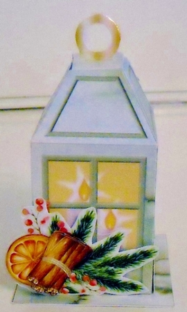 CHRISTMAS LANTERN - Gift, Box, Tree Decoration & Tea-light Holder - Christmas Spice by Pam Stubley