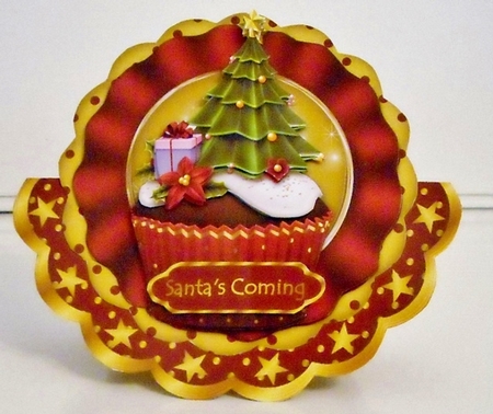 Little Christmas Tree Cupcake Wobble Card Mini-kit by Pam Stubley