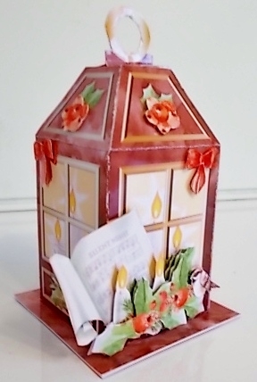 CHRISTMAS LANTERN - Gift, Box, Tree Decoration & Tea-light Holder - Silent Night by Pam Stubley