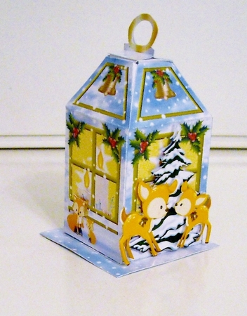 CHRISTMAS LANTERN - Gift, Box, Tree Decoration & Tea-light Holder - Forest Christmas by Pam Stubley
