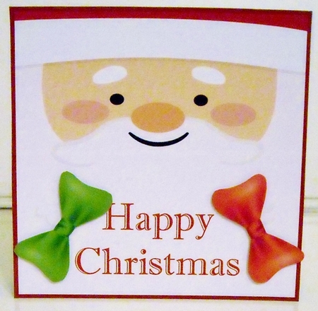 Happy Christmas Santa 8x8 Card Front & Embellishments by Pam Stubley