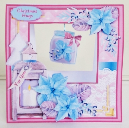 CHRISTMAS IN A BOTTLE - Blue Poinsettia by Pam Stubley