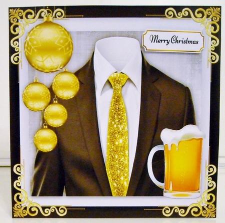Gold & Black Festive Suit 8x8 by Pam Stubley