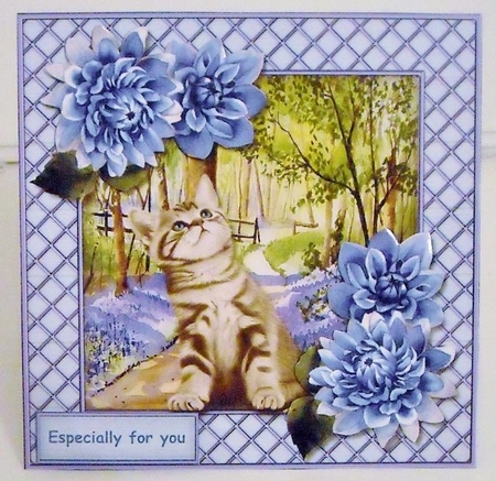 Bluebell woods in trellis frame Mini Kit by Pam Stubley