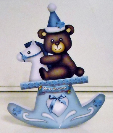 Babys First Christmas Bear Rocker Card Kit.3 by Pam Stubley
