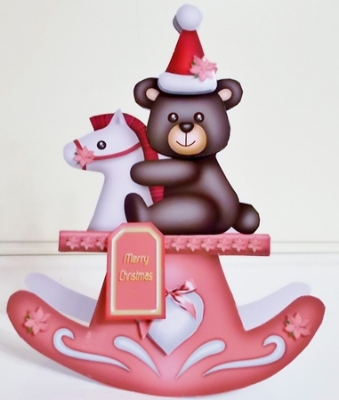 Babys First Christmas Bear Rocker Card Kit.4 by Pam Stubley