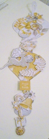Golden Christmas Hanging Baubles Trio by Pam Stubley