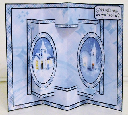 Concertina card White Church by Pam Stubley