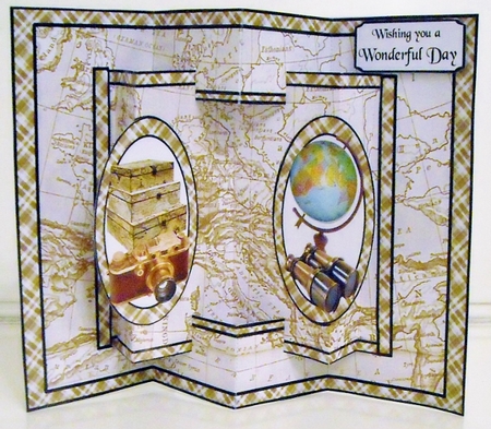 Concertina card Vintage collection by Pam Stubley