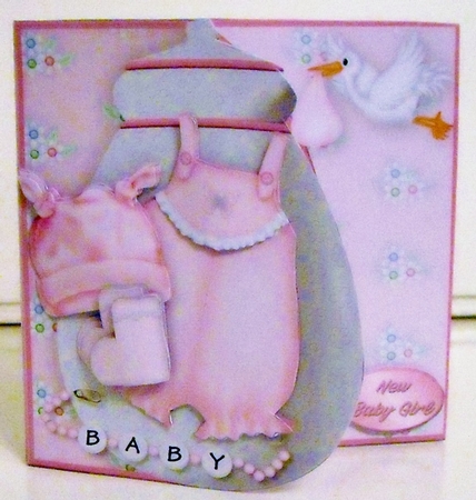 Baby Girl Money Pot Card Mini Kit by Pam Stubley