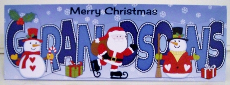 Santa & Snowmen GRANDSONS large dl by Pam Stubley