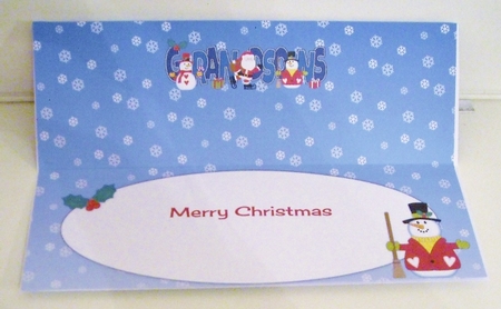 Santa & Snowmen GRANDSONS large dl insert by Pam Stubley