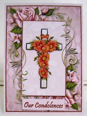 Sympathy Cross With Gerberas by Pam Stubley