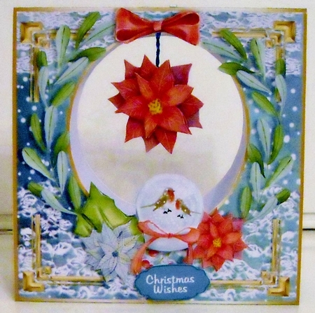 STAND-ALONE EASEL DANGLER - Night Poinsettia by Pam Stubley