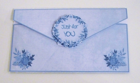 Floral Wreath Money/Voucher/Gift Wallet/Pocket/Envelope - Blue by Pam Stubley