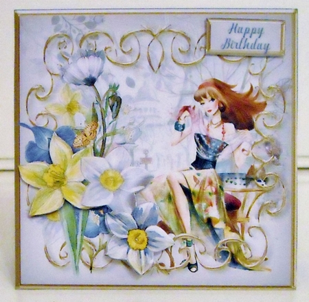Meeting in Paris Decoupage Card Front by Pam Stubley