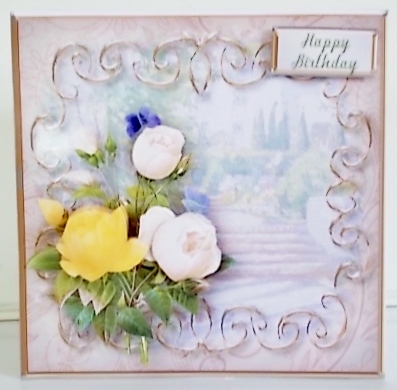 Victorian Garden Decoupage Card Front by Pam Stubley