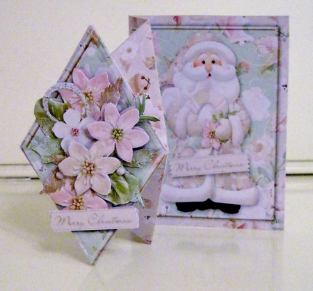 Floral Christmas Diamond Fold-back Card Mini Kit by Pam Stubley
