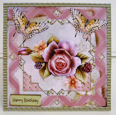Rose and butterfly by Pam Stubley