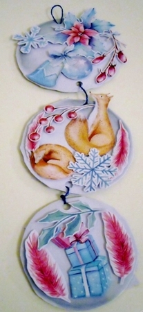 Winterfest #2  Hanging Snowballs Trio by Pam Stubley