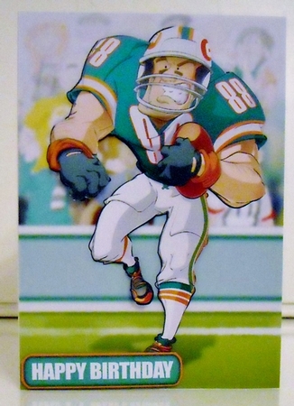 American Football Dude (Aqua and Orange) by Pam Stubley