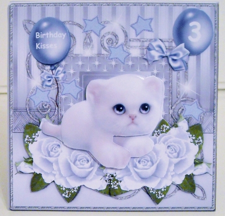 Cute Kitten Birthday Little Girl by Pam Stubley