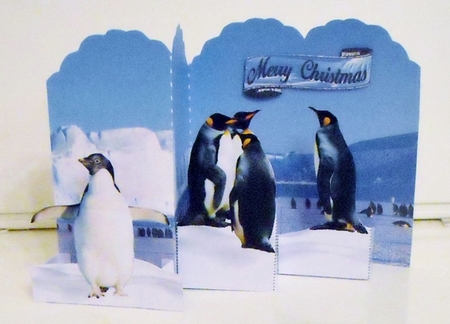 Penguin Parade Foldover Card by Pam Stubley