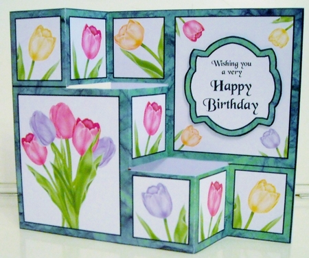 Three step fold         Tulips by Pam Stubley