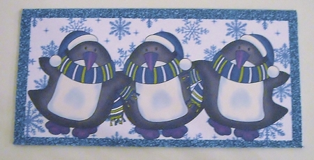 Blue Sparkly Penguins Money Wallet by Pam Stubley