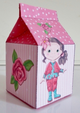 Valentine Girl Milk Box 1 by Pam Stubley