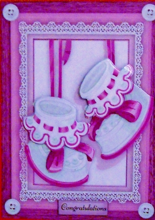 Beautiful Purple Baby Booties  by Pam Stubley
