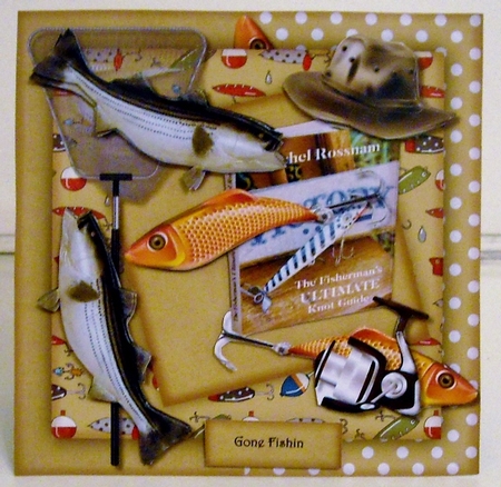 Gone Fishin Male card Mini Kit by Pam Stubley