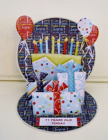 BIRTHDAY EASEL WITH POPUP ELEMENTS by Pam Stubley