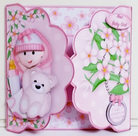 Baby Girl - Scallop Gatefold Card Mini Kit by Pam Stubley