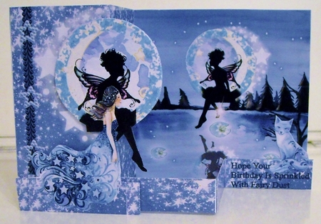 Z Fold Fairies Sitting In The Moon Including Template by Pam Stubley