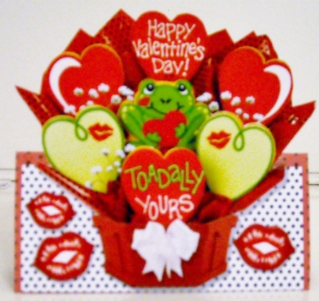 Valentine Cookie Frog Basket Tent Card 5 by Pam Stubley