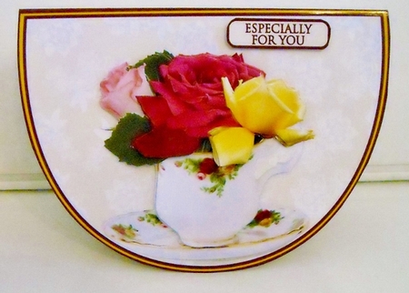 Teacup of Roses A5 Wobble Card Minikit by Pam Stubley