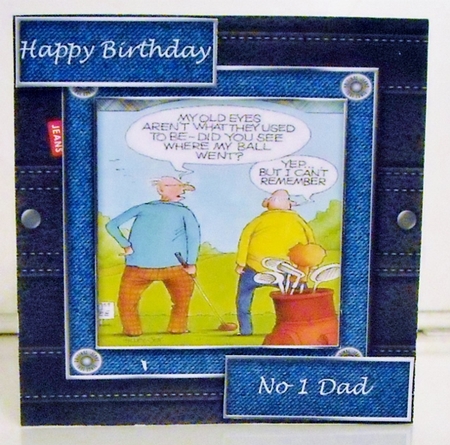 Fathers day leather and denim quick cards by Pam Stubley