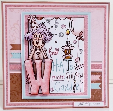 STELLA 1 MORE FRIGGEN CANDLE 7.5 Decoupage & Insert Mini Kit by Pam Stubley