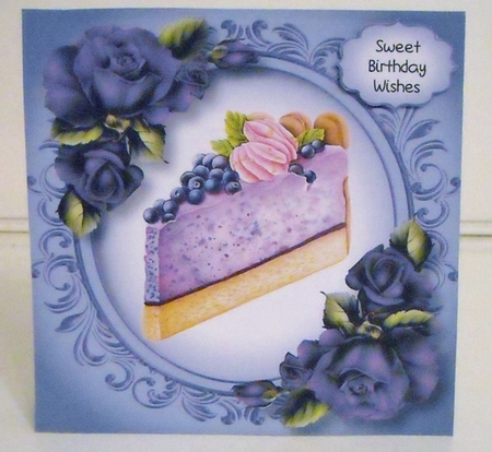 Sweet Birthday Wishes - Blueberry Cheesecake 8x8 by Pam Stubley
