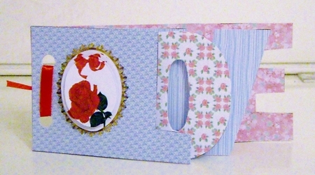 LOVE shaped card with matching envelope by Pam Stubley