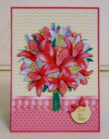 Lillies of Love Peach Card Topper by Pam Stubley