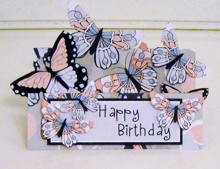 Scrappy Butterfly Mountain Fold Card - Orange by Pam Stubley
