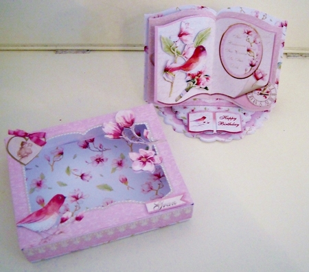 Magnolia Songbird - Open Book Easel Card & Box Kit. by Pam Stubley