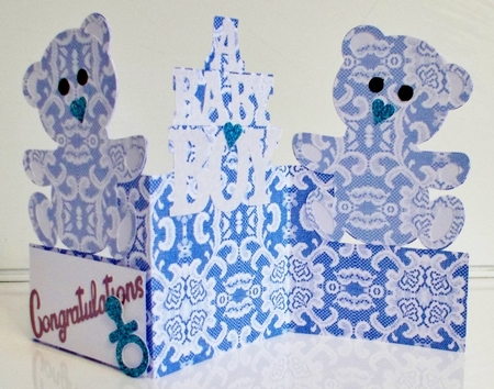 Baby Boy Bears Z Fold Card by Pam Stubley